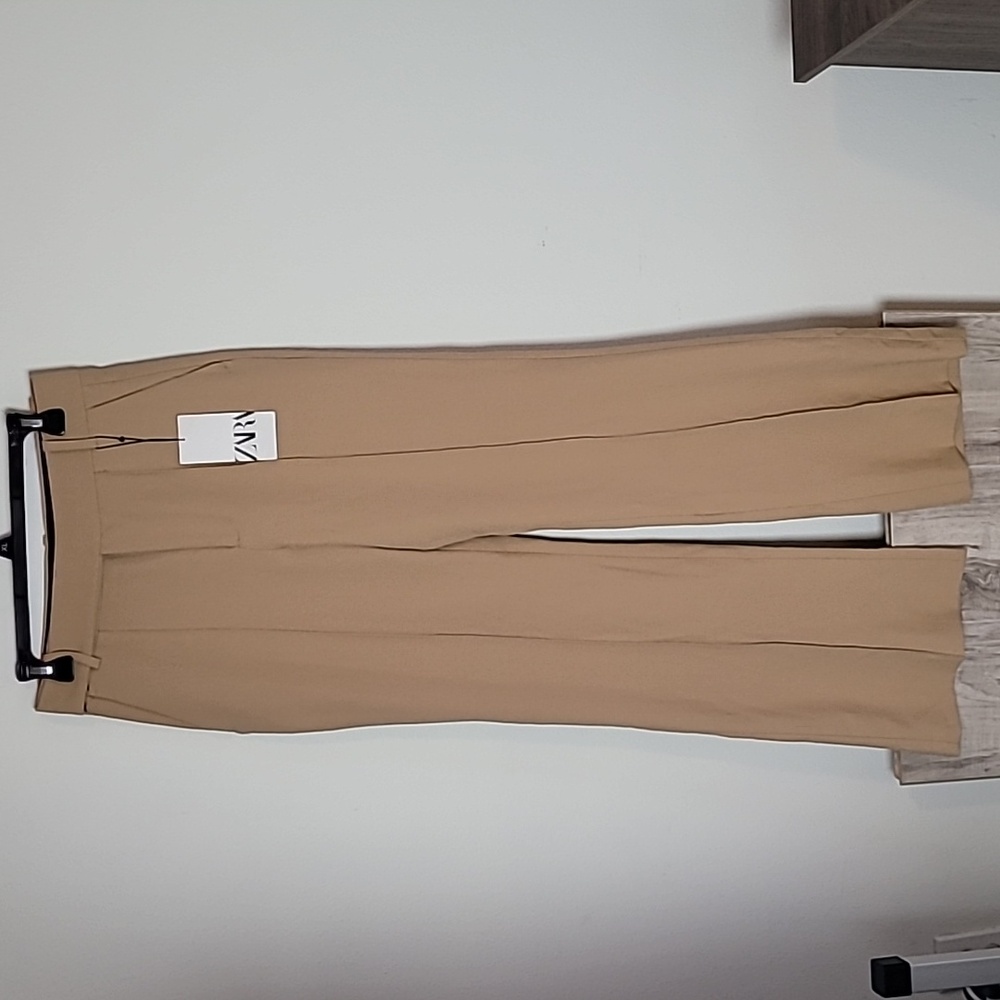 Zara Wide Leg  Pants Trousers Camel